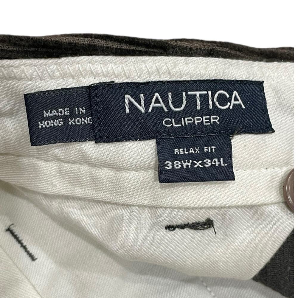 NWT Nautica Clipper Corduroy Men’s 38 W X 34L Dress Pants Casual Relax Fit Flat - Picture 5 of 10